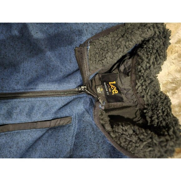 Lee Fleece Lined Pocket Zip Up Vest Blue Regular Fit Men’s XL Full Zip Outdoor - Picture 3 of 4